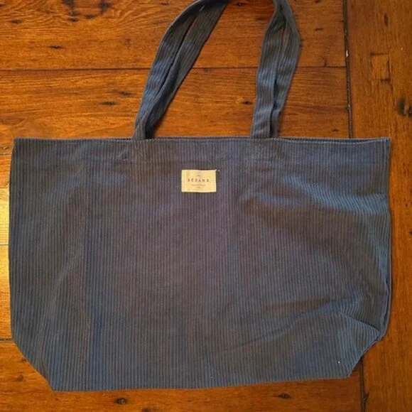 Sezane 'Velvet' Corduroy Blue tote New - Picture 2 of 2